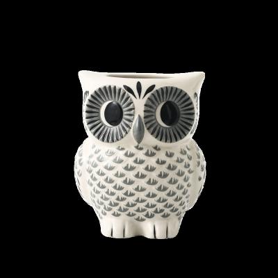 China Sustainable wholesale 3D relief cartoon owl shaped ceramic utensil scoop holder porcelain kitchen utensil holder for sale