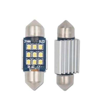 China COB Festoon LED Bulb 9smd 31mm Car Cover Light Auto Interior Lamp HSUN-C5W 9 LED SMD2016 12V-24V Canbus LED DC 12V 24V for sale