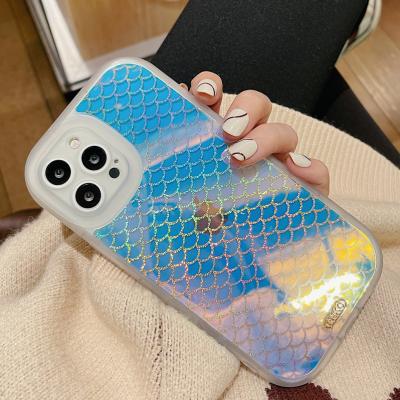 China Shockproof Transparent TPU Colorful Snakeskin Case Soft Anti-fall Laser Anti-Drop Cover Device For iPhone 13 Promax for sale