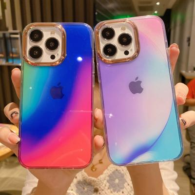 China Best Designers Selling13 Pro Designers Transparent Gradient Color Phone Case Anti-fall Mobile Accessories Cover For iPhone 13 Case for sale