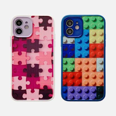 China Wholesale promotion handphone accessories lego building blocks phone case for iphone 11 environmental skin friendly materials phone case for sale