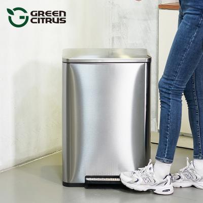 China 13 Gallon Sustainable Trash Bin Top Quality Stainless Steel Pedal Recycling For Hotel Commercial for sale