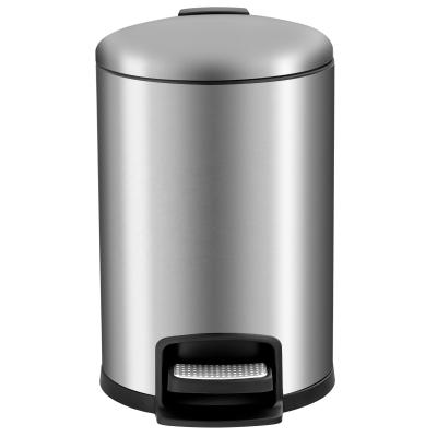 China Home And Kitchen Sustainable Stainless Steel Trash Can Silver 12L 3.2 Gallon Waste Bin for sale