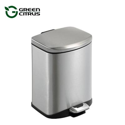 China Sustainable 12Liter Swept Stainless Steel Pedal Bin Step Trash Can Wholesale for sale