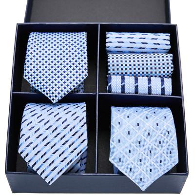 China Mens Ties 3types Paisley StripedFor Silk Blue Wedding Party Business Styleie Set Of Fashion Gift Box Casual Formal Men's Tie for sale