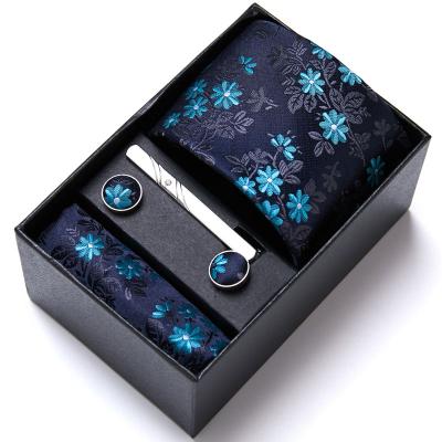 China Fishion New Wedding Gift Casual Formal Men Tie Tie Gift Box Floral Designer Ties For Men Business Groom Gift Box Packaging for sale