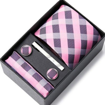 China Casual Formal Skinny Fishion Silk Tie And Handkerchief Tie Mens Neck Tie Set With Gift Box for sale