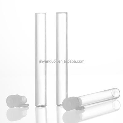 China Hot Selling Cosmetic Glass Tube Bottle With Bamboo Lid 1.5mm Diameter Candy Bottles Glass Test Tube for sale