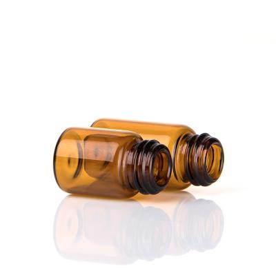 China Personal Care Manufacturer 1ml 2ml 3ml 5ml Glass Bottle Essential Oil Amber Bottle With Child Resistant Screw Cap for sale