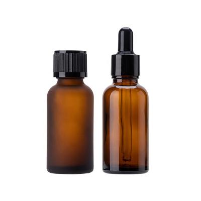 China Luxury cosmetic 30Ml essential oil dropper personal care 30mlbrown amber glass bottle hot sale essential oil dropper bottle with droppe for sale