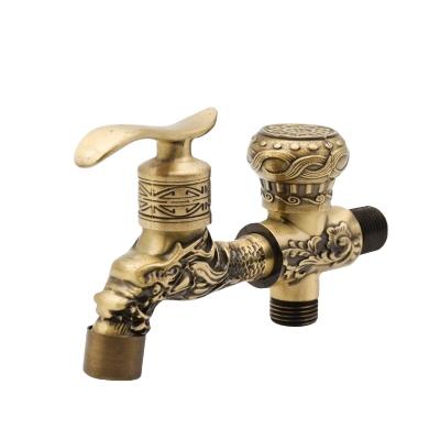 China Antique bangqi Drawing surface balcony garden bathroom kitchen brass all copper gold faucet outdoor faucet for sale