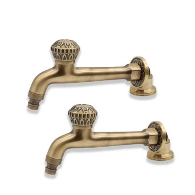 China Antique BANGQI Wall Mounted Single Handle Cold Water Faucet Garden Brass Faucet Antique Faucet for sale