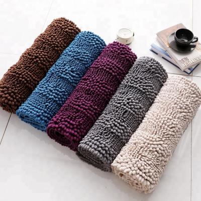 China Stain Resistant 2021 Hot Sale Microfiber Chenille Bath Mat Made By Chenille Machine Bath Mat Green Set Chenille for sale