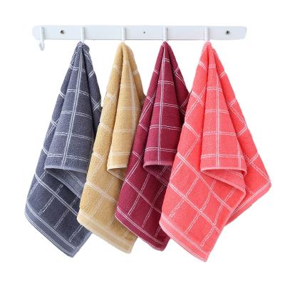 China Viable Wholesale Plaid Household Cotton Face Towels Adult Men And Women Soft Absorbent Thickened Face Towels Can Be Customized for sale