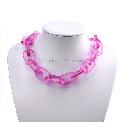 China Fashion Statement Fashion Chunky Chain Women Plastic Necklace for sale