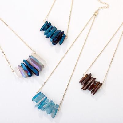 China Wholesale Fashionable Environmentally Friendly Natural Stone Quartz Pendant Necklaces For Women for sale