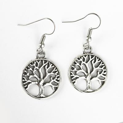 China Online Shopping Kuwait Trendy Start Order Women Hang Earrings Tree Of Life Filigree Dangle Earrings Vintage Fashion For Women for sale