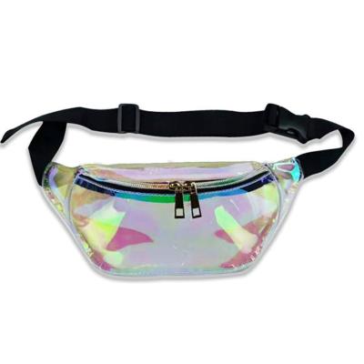 China 100% Free Shipping Eco-friendly Hologram Laser Rainbow PVC Geometric Transparent Bucket Bag Wholesales For Travel for sale