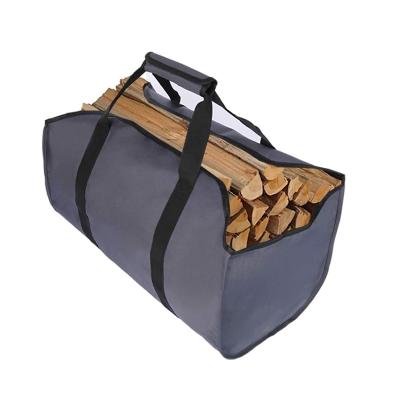 China Large Breathable Canvas Firewood Carrier Camping Landscaping Log Firewood Rack for sale