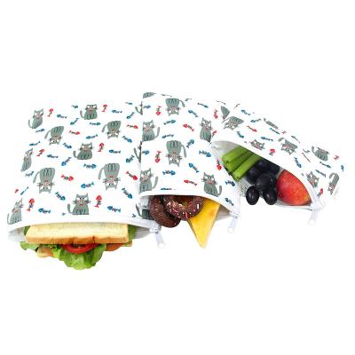 China Eco Friendly Double Layer Dishwasher Safe Lunch Baggies Sandwich Bag Reusable Snack Bag for sale