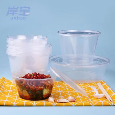 China Large Recyclable Disposable Cheap PP Plastic Rice Soup Noodle Roll With Lid for sale