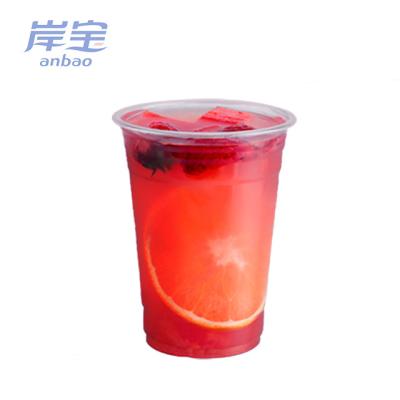 China Custom Printed Single Wall PET Milkshake Smoothie Plastic Cup With Lids for sale