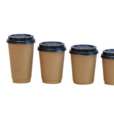 China Recyclable Cheap Wholesale Custom Printing Kraft Paper Double Wall Coffee Paper Cups for sale