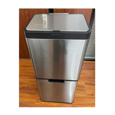 China Hot Selling Sustainable Large Rectangular Trash Can Hand Press Waste Bin for sale