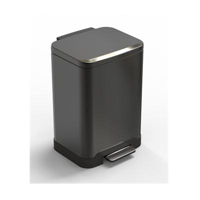 China Sustainable 50L Stainless Steel Metal Step-on Bin For Home And Kitchen for sale