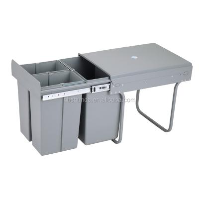 China Sustainable Shanglaishi Kitchen Cabinet Pull Out Waste Bin Storage With 2 Bins for sale