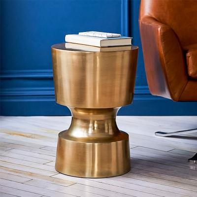 China Contemporary Brass Console Table Luxury Side Brush Nordic Contemporary Corner Coffee Table for sale