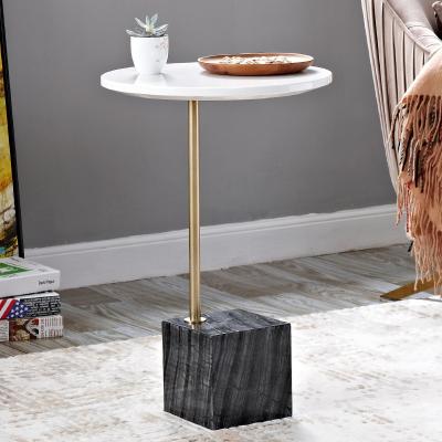 China Modern MDF Marble Side Table Contemporary Nordic Small Round Coffee Table For Living Room for sale