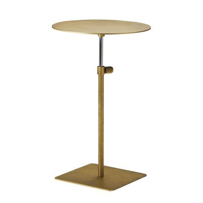 China New Design (Size) Hot Selling Adjustable Round Gold Modern Luxury Liftable Metal Table Sofa Coffee Tables Side Table for sale