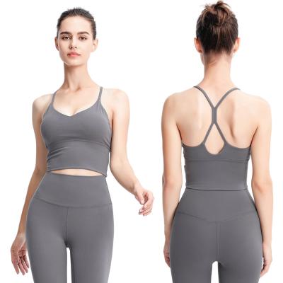 China Hot Selling Breathable Tank Tops For Women Custom Crop Top Women Yoga Wear Sport Plus Sports Fitness Bra Size Active Wear for sale