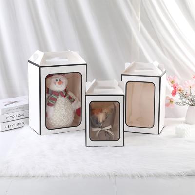 China Recycled Materials Luxury Gift Paper Packaging Box With Clear Pvc Window Paper Boxes With Clear Window Front for sale