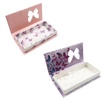 China Custom Wholesale Recyclable Butterfly Eyelash Packaging Boxes Logo Luxury Eyelash Packaging Box Custom Made for sale