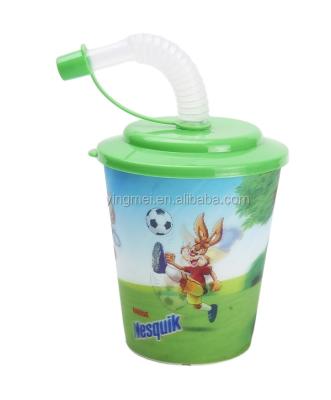 China 10oz 3D Lenticular Plastic Stadium Tumbler Cup With Lid And Straw for sale