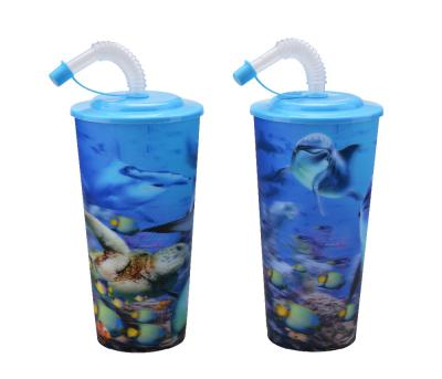 China 3d Sustainable Animal Cup 24oz Plastic Cups With Lids for sale