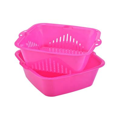 China Viable best price custom size kitchen utensil fruit strainer sieve food grade plastic colander for sale