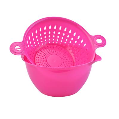 China Viable Wholesale Fruit Sieve Strainer Plastic Washing Utensil Tool Kitchen Colander for sale