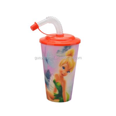 China Sustainable 3D Lenticular Plastic Cups With Lid And Straw for sale