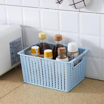 China Sustainable Kitchen Laundry Clothes Storage Shelf Sauce Bottle Picnic Basket Vegetable Storage Box Plastic Basket for sale