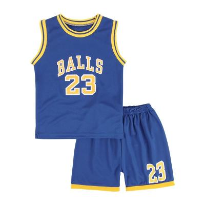 China Breathable Kid Boys and Girls Basketball Fans T-Shirt Outfits 2-Piece Performance Kids Basketball Tank Top and Shorts Sportwear Sets for sale