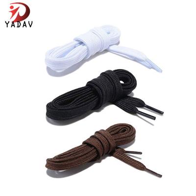 China Flat Sporty Black Shoe Laces For Boots Sneakers Fat Boy Shoe Laces String for sale