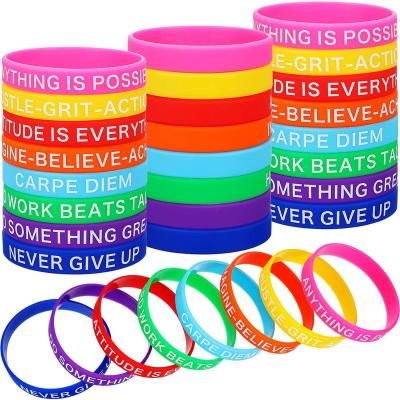 China Europe Customized Logo Color And Size Silicone Wrist Bands Sports Bracelets Rubber Wrist Band for sale