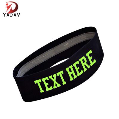 China Soft design your own headband NO SLIP SILICONE stretch headband with your designer Custom Text for sale