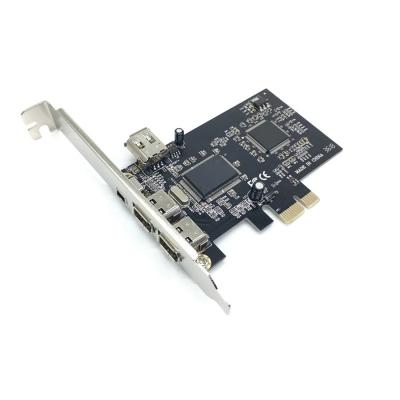 China Electronic Hardware PCIe 3 Firewire 1394A Left Expansion PCI Express To IEEE 2 x 6 Pin And 1 x 4 Pin For Desktop Adapter 1394 Controller for sale