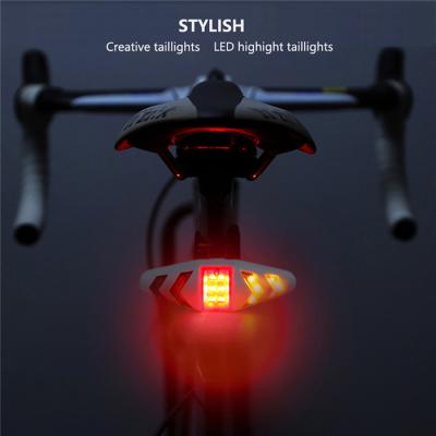 China Remote Control Rear LED Bike Tail Riding Turn Signal Mountain Cycle Right-Steady-Flash-Ture Left-Turn Bicycle Taillight Smart Radio Remote Control Light Warning Light for sale