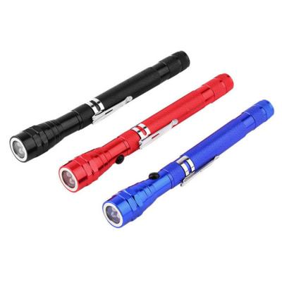 China Aluminum Alloy 3 LED Magnetic Flexible Telescopic Flashlight Base Take Portable Magnetic Tool Light Work Lamp for sale