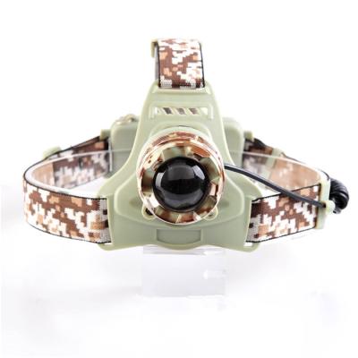 China Camouflage LED Headlight Outdoor Waterproof Hands-Free Head Lamp Motion Sensor LED Headlight Rechargeable Torch for Hunting for sale